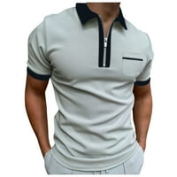 Corashan Graphic Tees Muški ljetni džepni panel lapl majica Muška majica sa zatvaračem Slim Fit Casual
