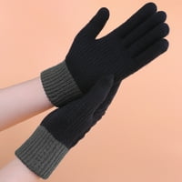 Lizyue par zimske rukavice Kontrastni boja pleteni dodirni ekran Plišani prsti drže toplo mekane skijanje