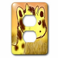 3Droza Slatka žirafa Lice životinje crtani umjetnost - priključak za utikač