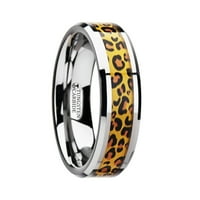 Vjenčani prsten s volfram sa gepardom Print Animal Dizajn