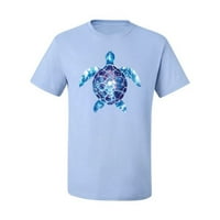 Morska kornjača Tie Dye Art Liver Lover Muška grafička majica, svijetloplava, velika