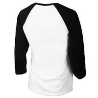 Ženske malene kaučje bijele crne tampone zaljevne zrake naignule su 3 majicu sa 4 rukava