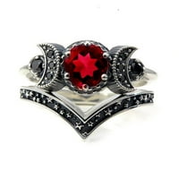 Prstenovi za žene mjesečev prsten crveni ametist prsten mjesec nakita pokloni za žene djevojke modne