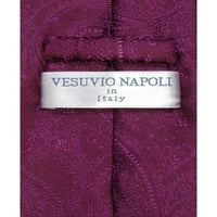 Vesuvio Napoli Necktie patlidplant ljubičasta boja Paisley Design Dizajn muških vrata