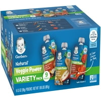 Gerber Prirodna vegena Power Baby Food Touch Variety Pack, Mješovita mrkva Apple & Coriander, Parsnip