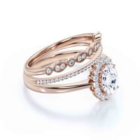 Prekrasan minimalistički 2. karat ovalni rez dijamantski prsten za angažman, klasični halo vjenčani