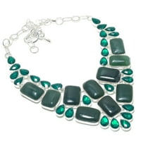 Nefrite, smaragd dragulje ručno rađene nakit ogrlica 18