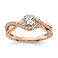 CT. Prirodna dijamanta Infinity Love Angagement Bridalni prsten 14K ružičasto zlato