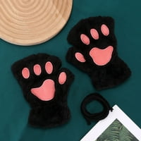 Rukavice za mačke mačke - zimske tople krznene mačke rukavice jednostavne za čišćenje polovine rukavica