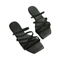 Kukoosong sandale žene nove ljetne stane casual sandale za plažu Ženske prorezne četvrtaste glave papuče