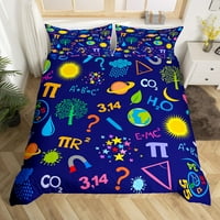 Matematička posteljina Matematička formula Komforter za djecu Toddler, Multicolor Math Jednadžbe Art