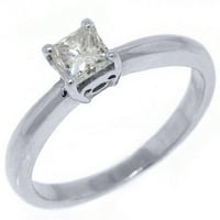 14k bijelo zlato. Carats Solitaire Princess Cut Diamond zaručnički prsten