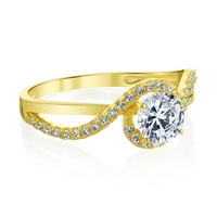 14K žuto zlatni zaručni prsten