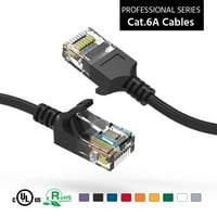 20ft CAT6A UTP Slim Ethernet mrežnog kabla 28AWG Black, Pack