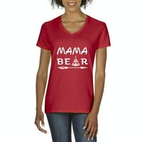 Arti - Ženska majica V-izrez kratki rukav, do žena Veličina 3XL - mama medvjed