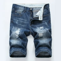 Mchoice Muške raštrkane debljine Trupnjači rastegnutih ručnih kratkih zrela Classic Slim FIT Jeans trunks