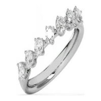 0,50CT prirodni okrugli dijamant 14k bijeli zlatni kamen bend prsten za žene poklone