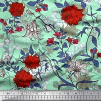 Listovi tkanine Soimoi pamučne patke, crveno-bijelo cvijeće od tiskane plovidbene tkanine u dvorištu