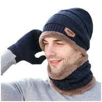 TAKEOUTSOME muške zimske pletene ruke vjetrootporni šešir šal rukavi trodijelni zimski pleteni šešir
