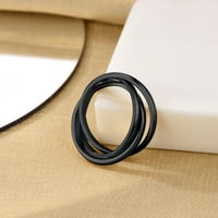 Bestyle prstenovi od nehrđajućeg čelika za žene crne kupole prsten trostrukim poprečnim prstenima za
