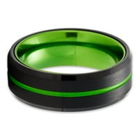 Green Tungsten Vjenčani prsten, Crni volfram prsten, volfram karbidni prsten, vjenčani prsten, zaručni