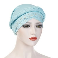 Yebay ženski turbanski šešir sjajna kristalna pletenica s kristanjem hemop kape za hemorap bandana