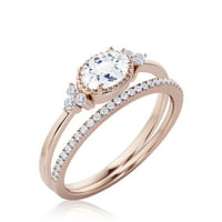 Prekrasna umjetnost Nouvea 1. Carat ovalni rez dijamantski prsten za uključivanje, moissitni vjenčani