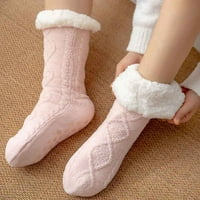 Hanas modne čarape žene pamučne čarape Print Deblje kat čarape Tepih čarape ružičaste jedna veličina