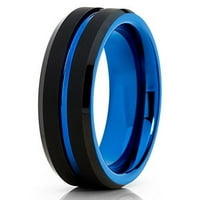 Blue Tungsten vjenčani trake volfram karbidne prsten crne volfram bend Muškarci Žene udobnosti