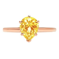 1. CT sjajan krug Clear Simulirani dijamant 18K ružičasto zlato pasijans prsten sz 5.75