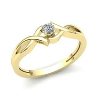 0,6CTW okrugli rez Diamond Dame Dame Bridal Solitaire Angažman prsten Čvrsta 14k ruža, bijela ili žuta