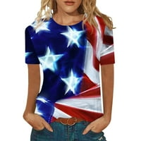 Aufmer Clearence ženske vrhove plus veličina američka košulja za zastave, dame Fashion Ispiši Ležerne