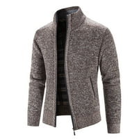 Leey-World Winter Clat za muškarce Muška zimska jakna modna duge rukava plus baršunaste pukotine s dugim