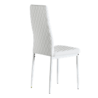 TCBosik kožne stolice za ručavanje od 4, sa tapeciranim jastukom i visokim leđima, metalne noge na prahu,
