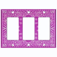 Poklopac ploče za metalno svjetlo Ploča Pink Floral Bandana Paisley TILE uzorak TIL048