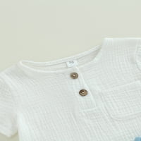 Peyakidsaa Baby Boy Short Outfit set, pamučna majica kratkih rukava i tiskani kratkih hlača