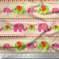 Soimoi poli krep tkanine geometrijskih oblika, pruga i slona djeca ispis tkanine sa dvorištem širom