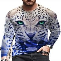 Trowwalk Muške vatrene majice Majice Labavi tigar grafički pulover Leopard Face Street odjeća