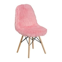 Offey shaggy pasa lagana ružičasta akcentna stolica