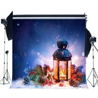 Mohome 7x5ft Fotografija Backdrop Božićna lopta Lanter Bokeh Halos Glitter Stars Polka Dots Unutarnja