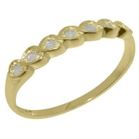 Britanci napravio je 10k žuto zlato istinski prirodni opal ženski vječni prsten - Opcije veličine -