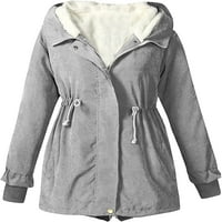Dabuliu ženske zimske tople čvrste boje džepova sa kapuljačom sa zatvaračem Fleece jakne lakim jakne