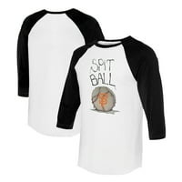 Ženska malena repala bijela crna San Francisco Giants Pljuska lopta 3 4-rukava Raglan majica