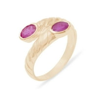 Britanci napravio 9k ružičastog prirodnog ruby ​​ženskog bend prstena - veličine opcija - 5. - Opcije