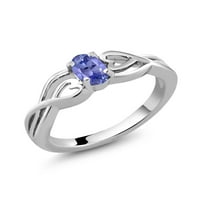 Gem kameni kralj sterling srebrni plavi tanzanit ženski zaručni prsten