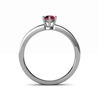 Ruby 7x ovalni pomični pasijans zaručni prsten 1. Carat u 14k bijelo zlato .Size 5.5