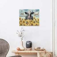 Norina krava suncokret Daisy Dekor zid Art Norina Country Farm Funny Krav cvjetni slike Zidni dekor