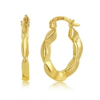 Minđuše Yellow Gold Dizajnirane naušnice za obruče -14K Gold Najbolji prijatelj poklon za rođendan nakit