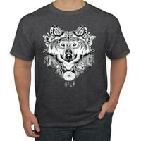 Nacrtani plemenski vuk ljubavnik za životinje Muška grafička majica, zlato, X-velika
