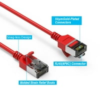 Mačka U FTP Slim Ethernet mrežni kabel, 30WG, crvena - 2ft